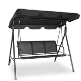 Tangkula 3 Person Patio Swing, Steel Frame with Polyester Angle Adjustable Canopy