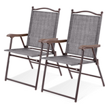 Tangkula Set of 2 Patio Folding Dining Chairs