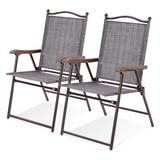 Tangkula Set of 2/4 Patio Folding Dining Chairs