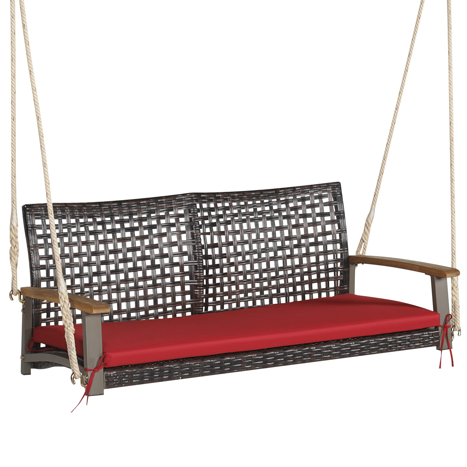 Wicker swing deals bench