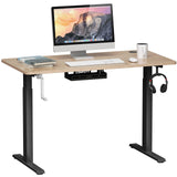 Tangkula Manual Height Adjustable Standing Desk, Sit to Stand Desk w/Foldable Crank Handle