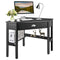 Corner Computer Desk with Smooth Keyboard Tray for Small Space - Tangkula
