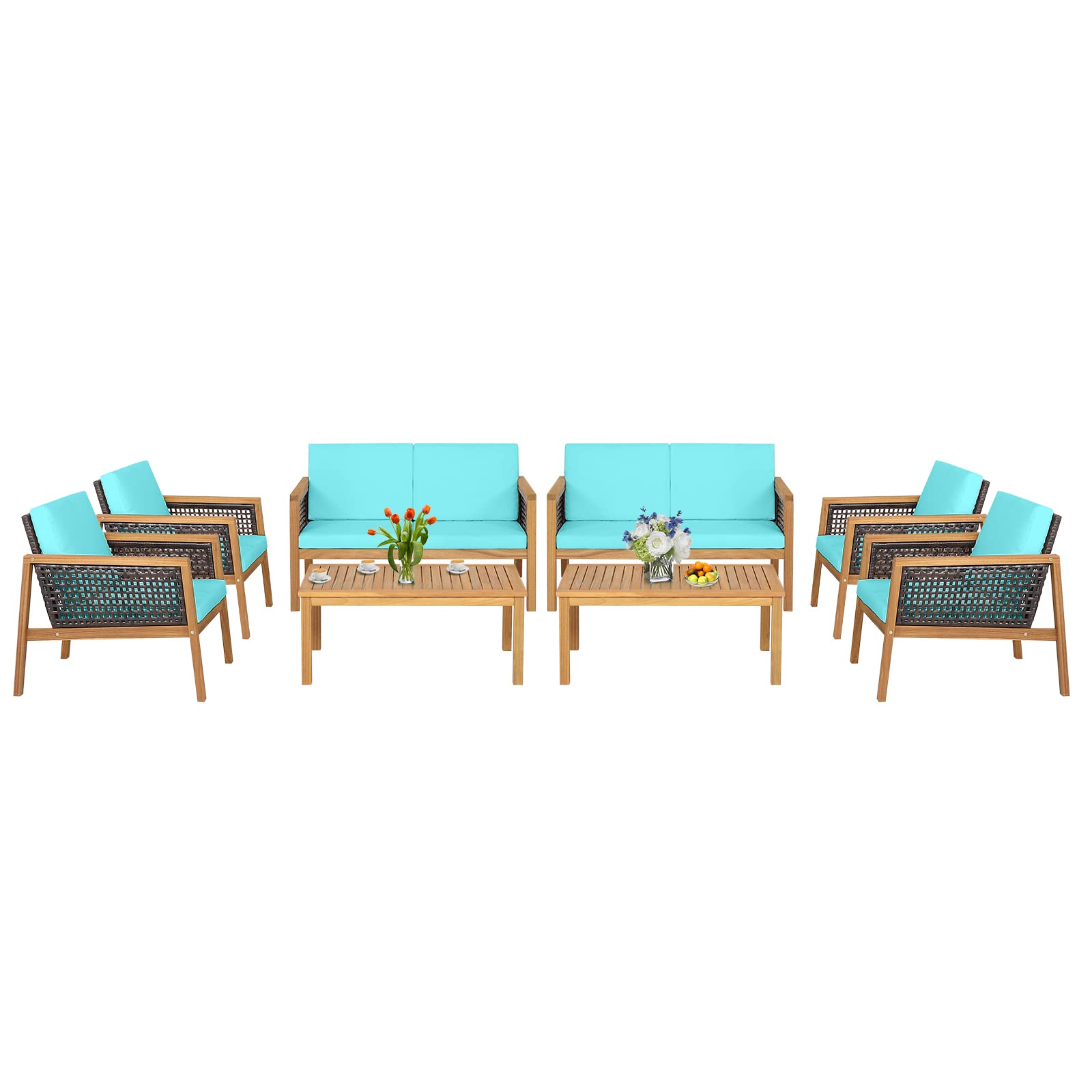 Tangkula Outdoor Acacia Wood Furniture Set - Tangkula