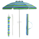 Tangkula 6.5ft Outdoor Beach Umbrella with Sand Anchor