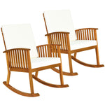 Outdoor Acacia Wood Rocking Chair - Tangkula