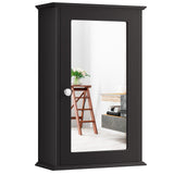 Tangkula Mirrored Bathroom Cabinet, Wall Mount Storage Cabinet with Single Door