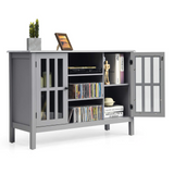 Tangkula Wood TV Stand, Classic Design Storage Console Free Standing Cabinet for TV up to 50"