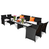 Tangkula Patio Wicker Conversation Furniture Set