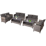 Tangkula Patio Wicker Conversation Furniture Set