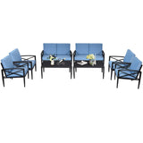 Tangkula Outdoor Aluminum Patio Conversation Set, Patio Sofa Set 1 Loveseat, 2 Single Sofas, 1 Coffee Table