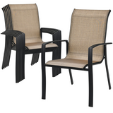 PATIOJOY Patio Stackable Dining Armchairs, Outdoor Chairs W/Seat Cushions