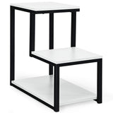 Tangkula 3-Tier Sofa Side Table, Nightstand with Storage Shelf