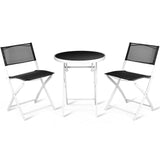 Tangkula 3 Pieces Folding Patio Bistro Set, No Assembly Required