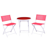 Tangkula 3 Pieces Folding Patio Bistro Set, No Assembly Required