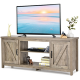 Tangkula Barn Door TV Stand, TV Console Table for TVs up to 65 Inch