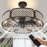 Tangkula Caged Ceiling Fan with Light