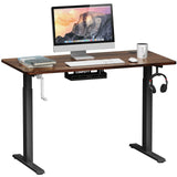 Tangkula Manual Height Adjustable Standing Desk, Sit to Stand Desk w/Foldable Crank Handle