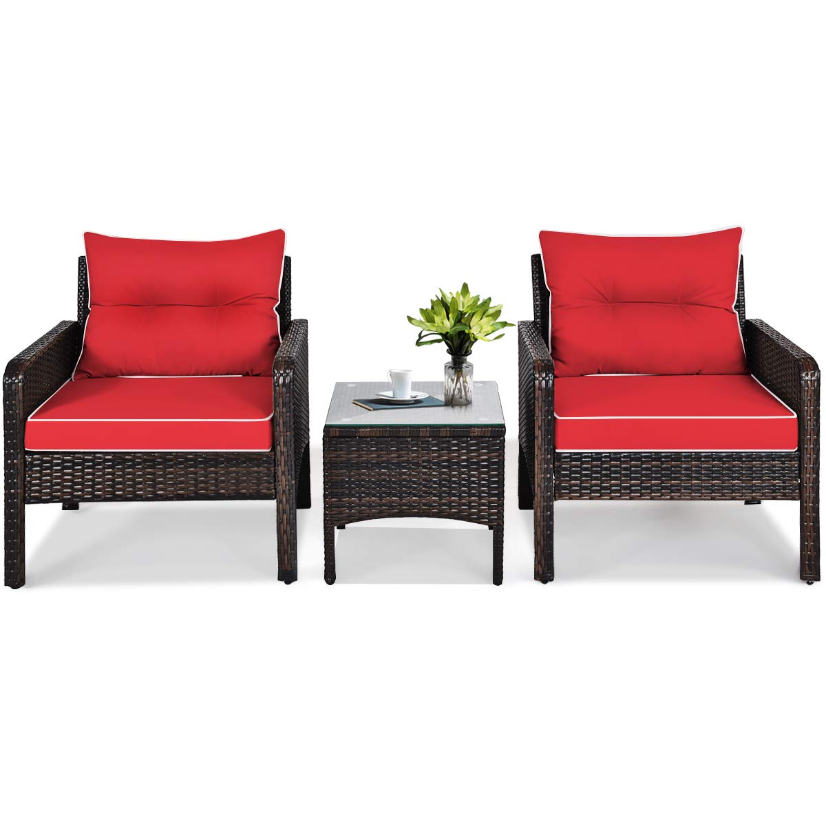 3 Piece Outdoor Patio Furniture Set - Tangkula