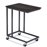 Tangkula Industrial Mobile Side Table, Movable End Table for Coffee Tablet