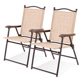 Tangkula Set of 2/4 Patio Folding Dining Chairs