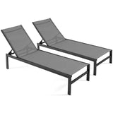 Tangkula Aluminum Patio Chaise Lounge, Outdoor Adjustable Lounge Chair with 6-Position Backrest