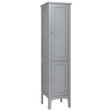 Tangkula Tall Bathroom Storage Cabinet, 5-Tier Wooden Freestanding Tower Cabinet Floor Organizer