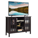 Tangkula Wood TV Stand, Classic Design Storage Console Free Standing Cabinet for TV up to 50"