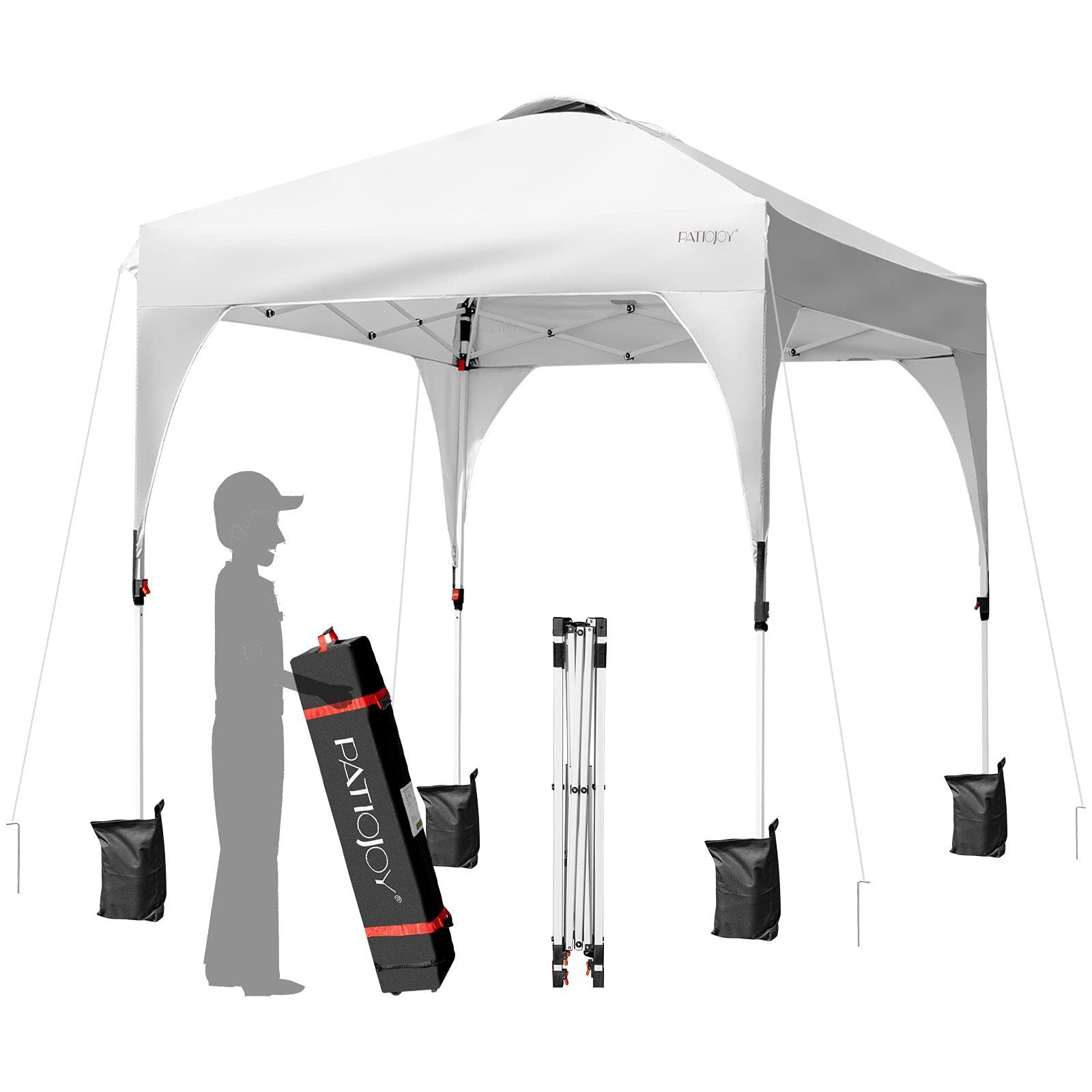 outdoor pop up tents Tangkula Outdoor Pop-up Canopy Tent, Height Adjustable Commercial Instant Canopy, 6.6' x 6.6' / White