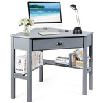 Corner Computer Desk, Grey - Tangkula