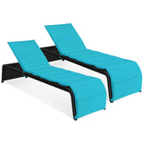Tangkula Outdoor Chaise Lounge Chair, 5-Position Adjustable Rattan Recliner Chair