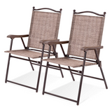 Tangkula Set of 2/4 Patio Folding Dining Chairs