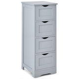 Tangkula Bathroom Floor Cabinet, Tower Storage Cabinet with Anti-Tipping Device