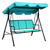 Tangkula 3 Person Patio Swing, Steel Frame with Polyester Angle Adjustable Canopy