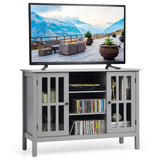 Tangkula Wood TV Stand, Classic Design Storage Console Free Standing Cabinet for TV up to 50"