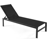 Tangkula Aluminum Patio Chaise Lounge, Outdoor Adjustable Lounge Chair with 6-Position Backrest