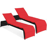 Tangkula Outdoor Chaise Lounge Chair, 5-Position Adjustable Rattan Recliner Chair
