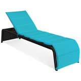 Tangkula Outdoor Chaise Lounge Chair, 5-Position Adjustable Rattan Recliner Chair