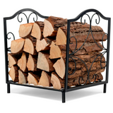 Tangkula Firewood Rack, Indoor Outdoor Heavy Duty Steel Log Holder for Fireplace Wood Storage