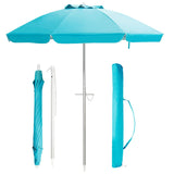 Tangkula 6.5ft Outdoor Beach Umbrella with Sand Anchor