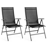 Tangkula Set of 2 Patio Foldable Dining Chairs