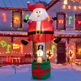Tangkula 8 FT Inflatable Christmas Santa Claus w/ Hot Air Balloon & Reindeer