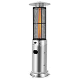 Outdoor Patio Propane Heater with Wheels, 40,000 BTU Freestanding Patio Heater with Quartz Glass Tube