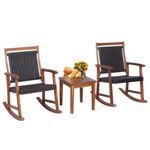 Tangkula 3 Pieces Patio Rocking Chair Set