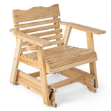 Tangkula Outdoor Fir Wood Glider Chair