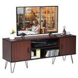 Tangkula 59 Inches Retro Wooden TV Stand for TVs up to 65 Inches