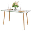  Glass Dining Table, Modern Rectangular Table - Tangkula