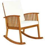Outdoor Acacia Wood Rocking Chair - Tangkula