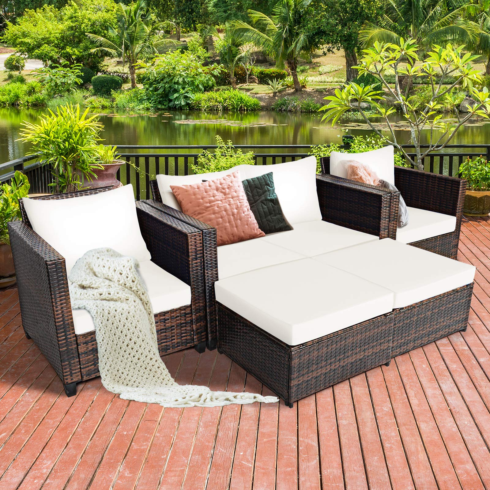 5 Pieces Patio Furniture Set - Tangkula