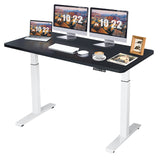 Tangkula Dual Motor Electric Standing Desk, 55 x 28 Inch, Ergonomic Stand up Home Office Desk