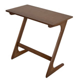Bamboo TV Tray Sofa Side Table, Z-Shaped Couch Table with 29.5'' x 16'' Tabletop